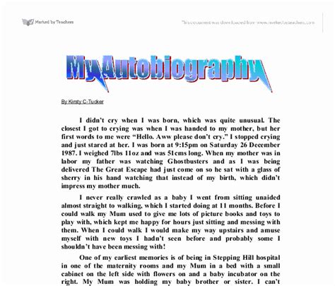 Autobiography For Scholarship Examples Peterainsworth