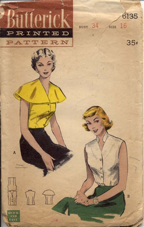 butterick 6135 a vintage sewing patterns fandom
