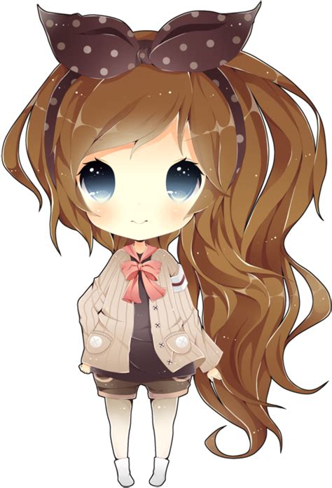 Anime Girl With Brown Hair Transparent File Png Play