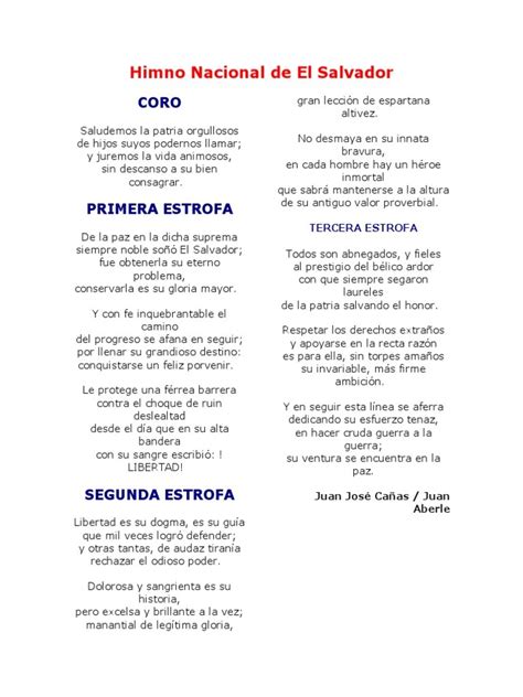 Himno Nacional De El Salvador Su Historia Explicación Y Significado