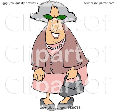 cartoon smiling stylish granny dressed in pink by djart 1630768