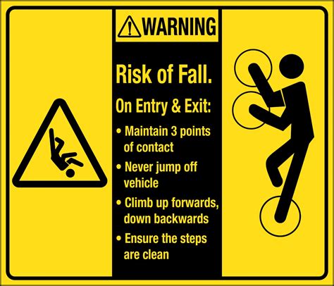 Warning Risk Of Fall Sticker