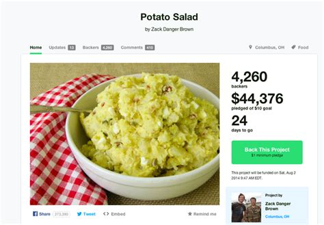 The Potato Salad Kickstarter Know Your Meme