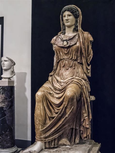 Cult Statue Of Athena With The Plaster Face Of The Type Of Carpegna