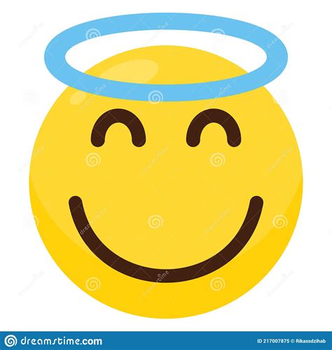 Angel Emoticon On A White Background Vector Illustration