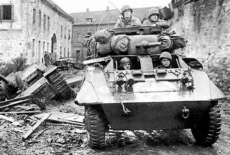 M8 Greyhound From 30th Infantry Division Moves Out From From Kinzweiler