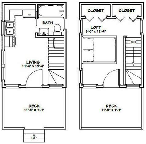 This hip and tiny cottage has a sleeping loft, full bathroom, kitchenette, and main floor living area. 12x16 Tiny House -- 351 sq ft -- PDF Floor Plan -- Model ...
