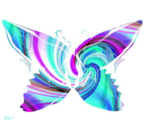 Butterfly Galactic Swirl Painting By Abstract Angel Artist Stephen K