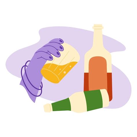 Premium Vector Alcohol Addiction Concept Cartoon Flat Vector Illustration