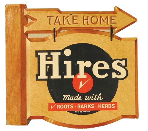 hires root beer die cut cardboard advertising sign