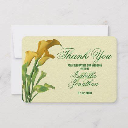 Charming Calla Lily Wedding Thank You Card Invitations Custom Unique