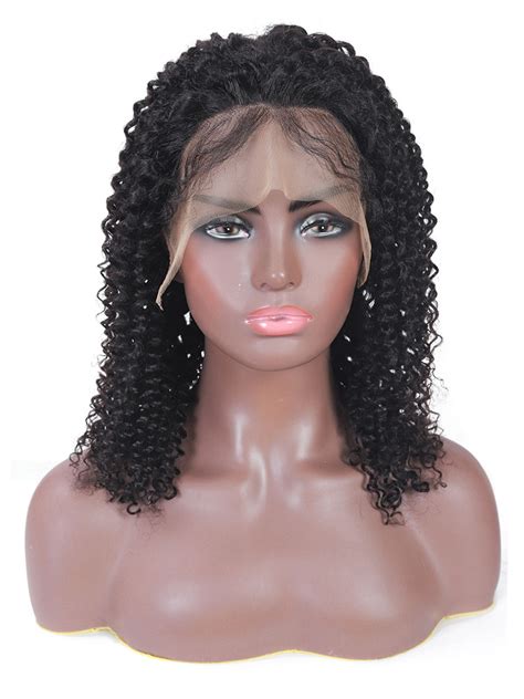 Sahar Alina Kinky Curl Human Hair Lace Front 13x4 Wig 1b Natural