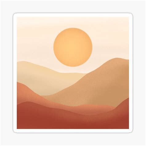 Boho Sun Landscape Warm Colors Sticker For Sale By Trajeado14 Redbubble