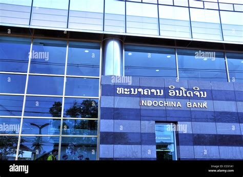 Indochina Bank Office Vientiane Laos Stock Photo Alamy