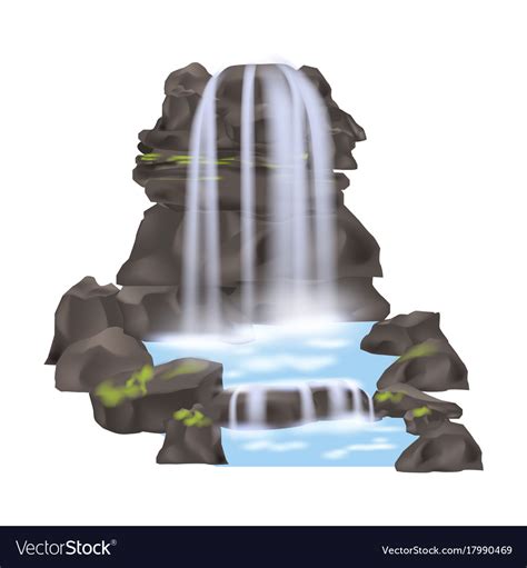 Mountain Waterfall Isolated Icon Royalty Free Vector Image
