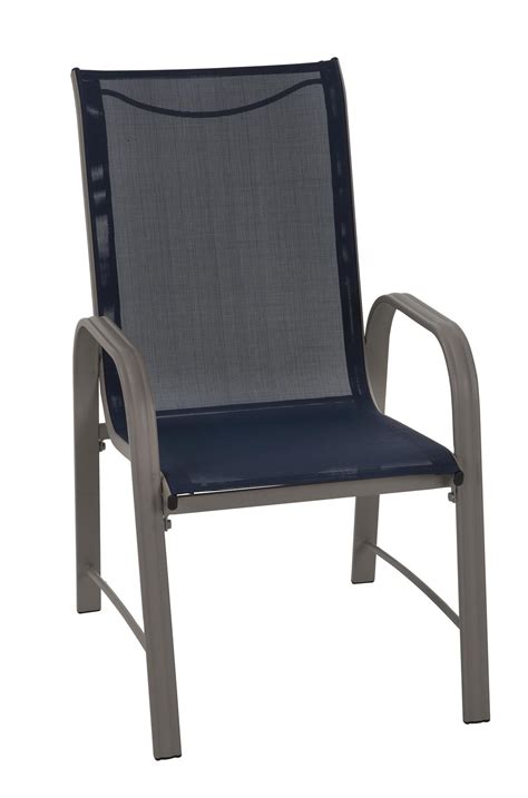 Cosco Outdoor Living Paloma Steel Patio Dining Chairs Navy Blue Sling