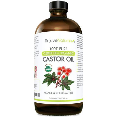 Organic Castor Oil 16oz Glass Bottle Usda Certified Organic 100