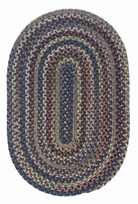 7x9 Oval Premium Braided Area Rug Dusk Soft Wool Carpet