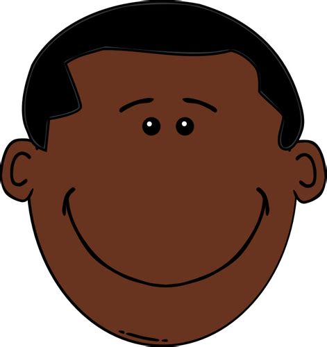 Cartoon Head Of Afro American Boy Public Domain Vectors