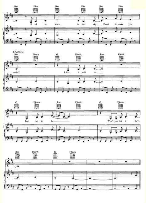 Let It Will Be Madonna Piano Sheet Music Guitar Chords Easy Sheet Music