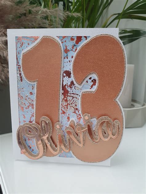 Personalised 13th Birthday Card 13th Birthday Card For Girl Etsy Uk