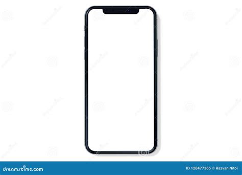 Iphone Xs Silver Mock Up Front View On White Stock Image Image Of