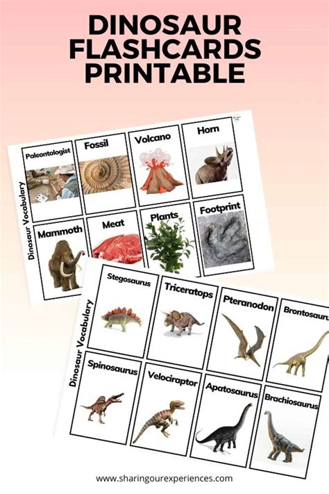 Printable Dinosaur Flashcards