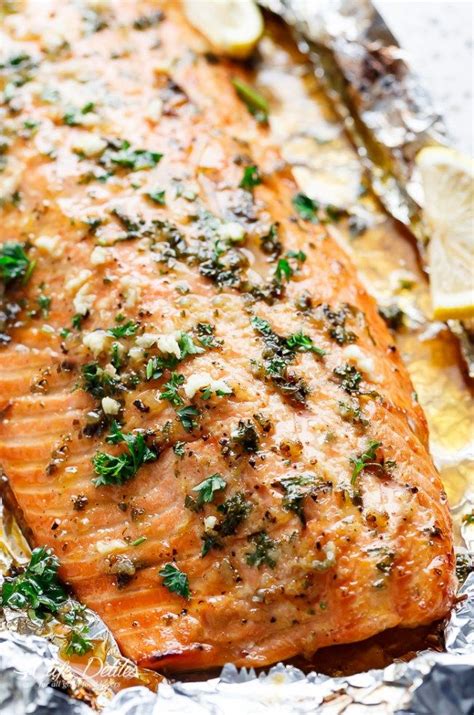Place salmon in the center of the foil. Honey Garlic Butter Salmon In Foil Recipe | http ...