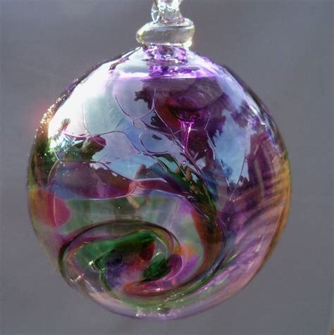 Hand Blown Art Glass Witch Ball Ornament By Route4glass On Etsy