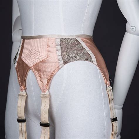 Quilted Satin And Embroidered Suspender Belt The Underpinnings Museum