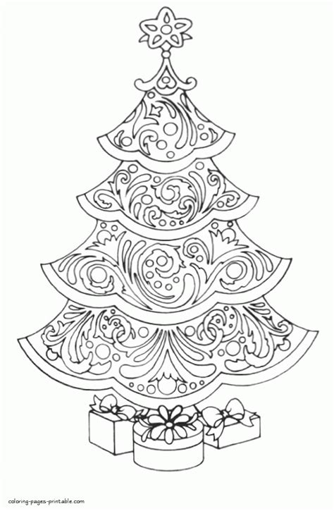 Adult Coloring Pages To Print Christmas Tree COLORING PAGES