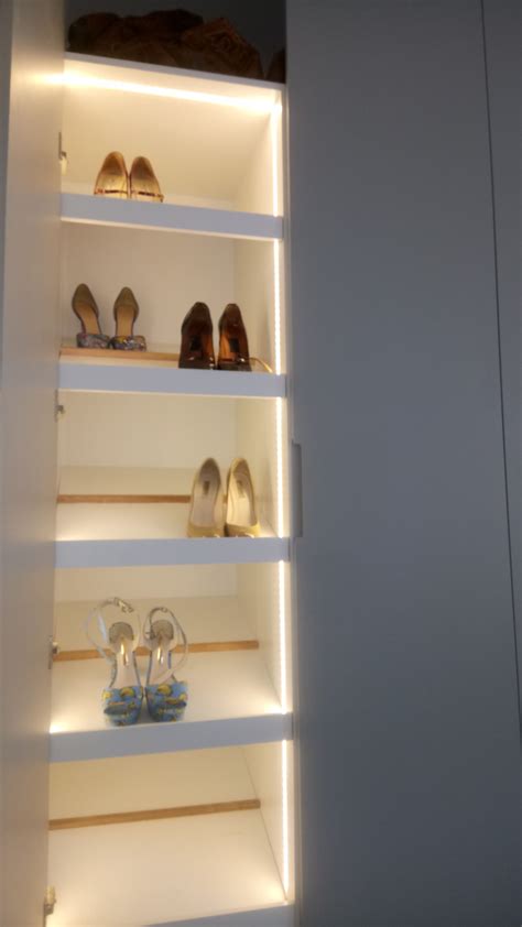 Wardrobe Interior With Led Lighting Shoe Shelving Fitted Furniture