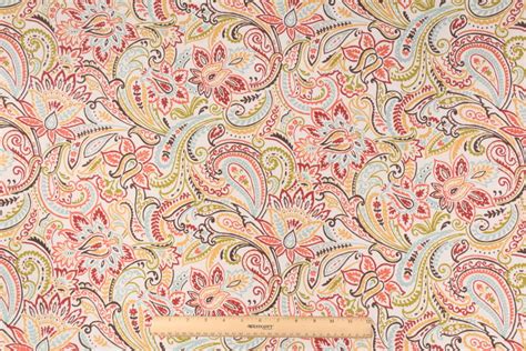 Bryant Paisley Printed Polyester Outdoor Fabric In Multi