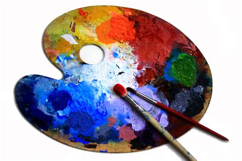 Painters Palette Drawing Palette Brushes Artists Vector Paints Roses