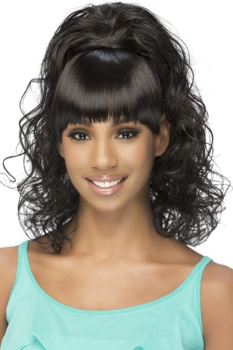 Vivica A Fox Synthetic Hair Drawstring Ponytail Two In One Bang And Pony