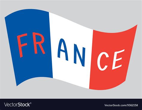 French Flag Waving With Word France Royalty Free Vector