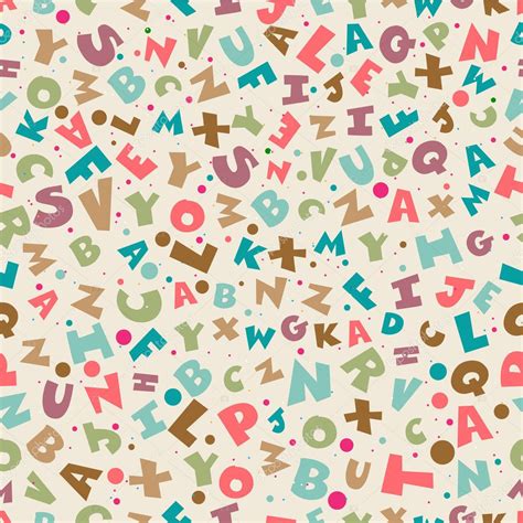 Colorful Seamless Pattern With English Letters Alphabets — Stock
