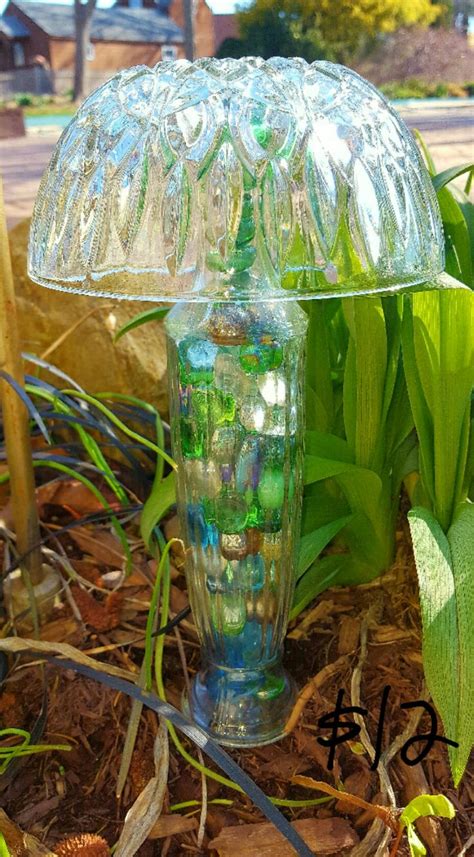 Z Garden Art Glass Sculpture Glass Mushroom Outdoor Decoration Garden