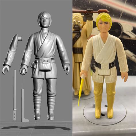 Stl File Vintage Star Wars Kenner Luke Skywalker Action Figure・3d
