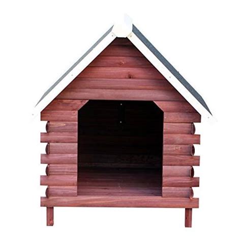 Pawhut Wooden Log Cabin Elevated Outdoor Dog House