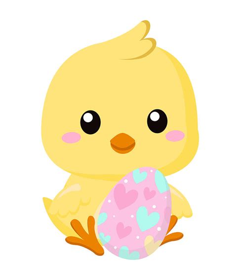 Cute Little Easter Chick With Easter Egg Digital Art By Norman W Fine