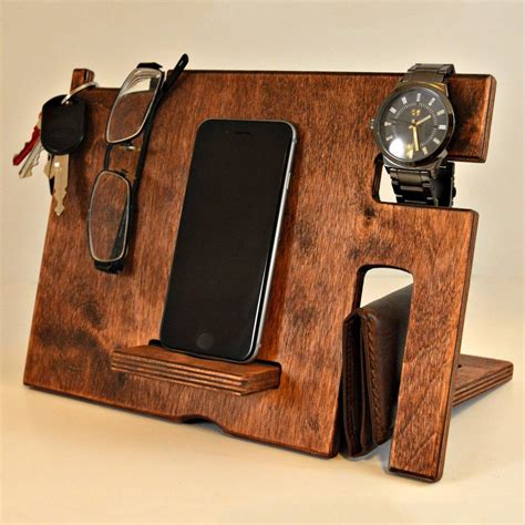 Hand Crafted Wood Phone Docking Station Petagadget
