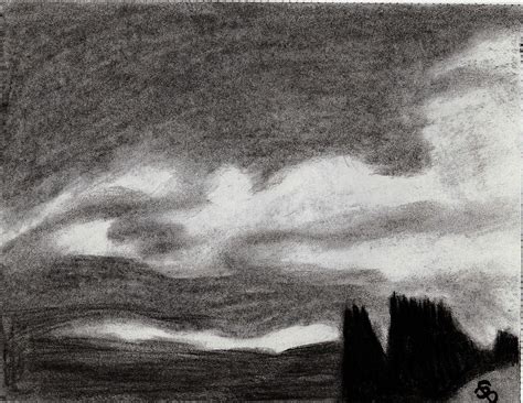 Dark Sky Drawing By Shania Brown Pixels