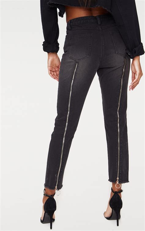 Black Zip Back Jeans Denim Prettylittlething