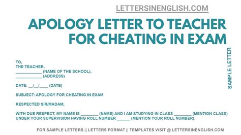 How To Write Apology Letter To Teacher For Cheating In Exam Apology Letter Sample Youtube