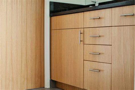 Doors are open and close with utrusta push openers. Rift Oak veneer cabinets | Cabinet, Galley kitchen remodel ...