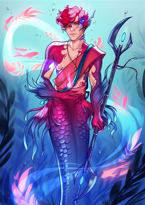 Mermaid Boy Male Mermaid Fantasy Character Design Character Design