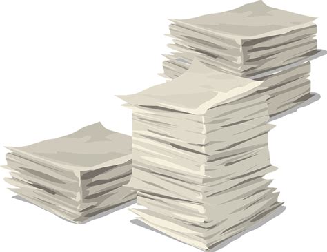 Papers Stack Heap · Free Vector Graphic On Pixabay
