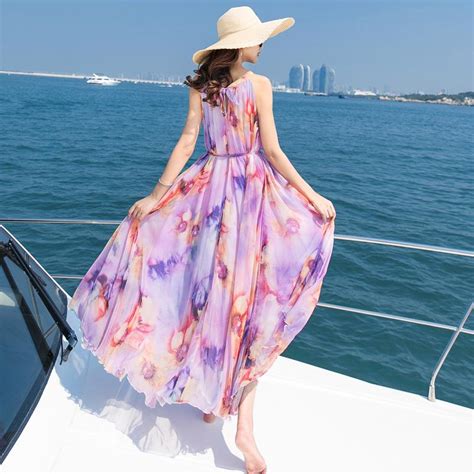 Buy Womens Summer Slim Big Swing Dress Strap Beach Dress Seaside