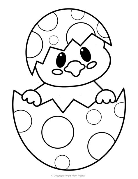 Free Printable Baby Chick Coloring Page Easter Egg Coloring Pages